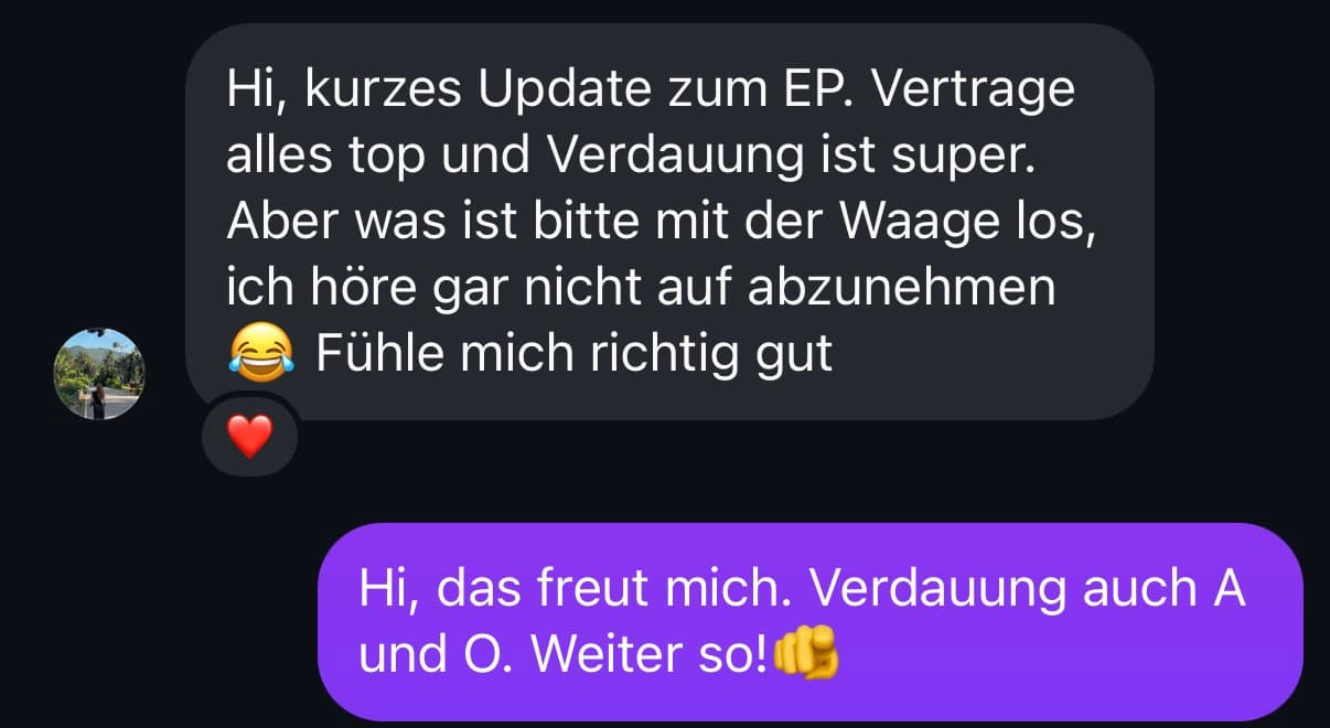 Feedback zum Ernährungsplan